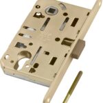 Корпус врезного замка AGB (АГБ) магнитный под цилиндр MEDIANA POLARIS B06103.50.23 - Матовый латунь