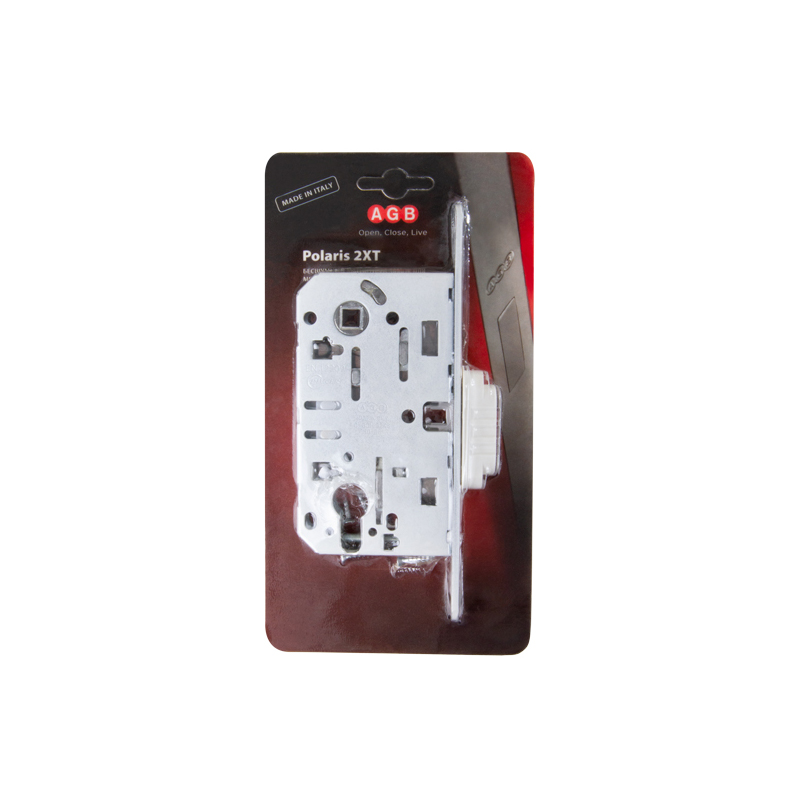 Корпус замка AGB (АГБ) магнитная под цилиндр MEDIANA POLARIS B06103.50.FM.567 с ответная планк B02402.05 - Белый